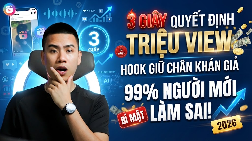 Công thức "Hook" thần thánh: Bí mật làm chủ 3 giây đầu tiên trên Facebook Reels